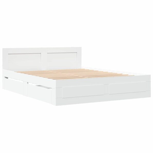 vidaXL Rám postele 2 pcs Biely 150 x 200 cm Kompozitné drevo – Obrázok 2