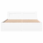 vidaXL Rám postele 2 pcs Biely 150 x 200 cm Kompozitné drevo – Obrázok 6