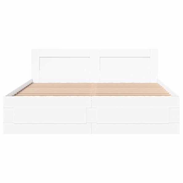vidaXL Rám postele 2 pcs Biely 150 x 200 cm Kompozitné drevo – Obrázok 6