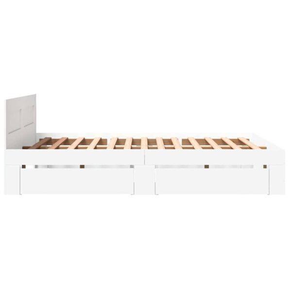 vidaXL Rám postele 2 pcs Biely 150 x 200 cm Kompozitné drevo – Obrázok 7