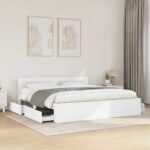 vidaXL Rám postele 2 pcs Biely 193 x 203 cm Kompozitné drevo