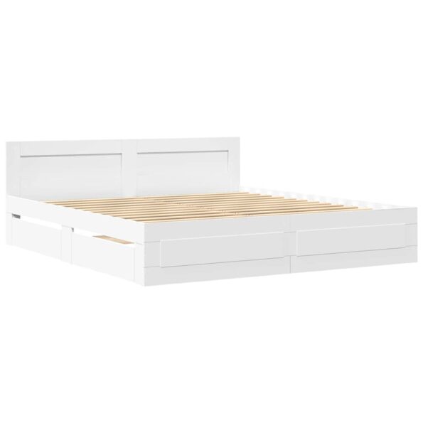vidaXL Rám postele 2 pcs Biely 193 x 203 cm Kompozitné drevo – Obrázok 2