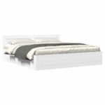vidaXL Rám postele 2 pcs Biely 193 x 203 cm Kompozitné drevo – Obrázok 3
