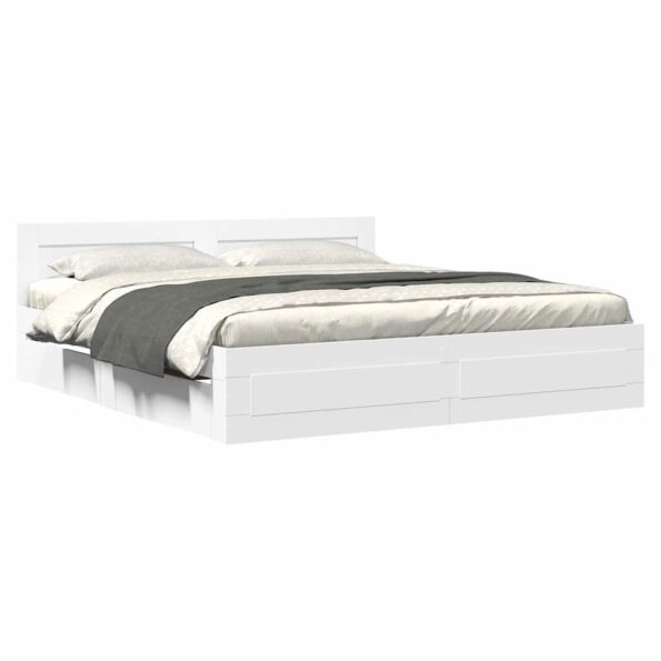 vidaXL Rám postele 2 pcs Biely 193 x 203 cm Kompozitné drevo – Obrázok 3