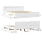 vidaXL Rám postele 2 pcs Biely 193 x 203 cm Kompozitné drevo – Obrázok 5
