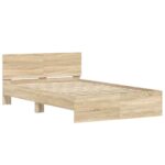 vidaXL Rám postele Sonoma 137 x 190 cm Kompozitné drevo – Obrázok 2