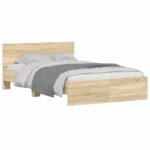 vidaXL Rám postele Sonoma 137 x 190 cm Kompozitné drevo – Obrázok 3