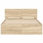 vidaXL Rám postele Sonoma 137 x 190 cm Kompozitné drevo – Obrázok 5