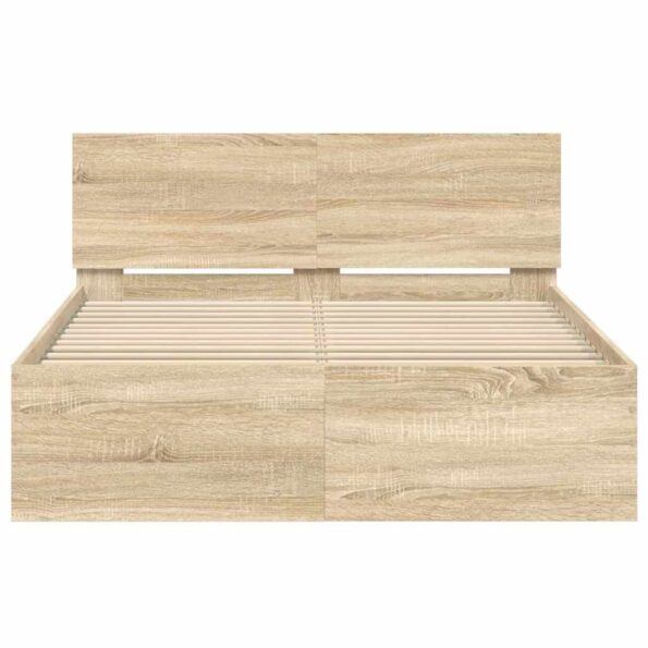 vidaXL Rám postele Sonoma 137 x 190 cm Kompozitné drevo – Obrázok 5