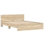 vidaXL Rám postele Sonoma 152 x 203 cm Kompozitné drevo – Obrázok 2