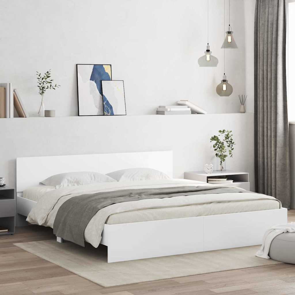 3402863_1.jpg vidaXL Rám postele s čelnou doskou Biela 137 x 190 cm Kompozitné drevo – Obrázok 1