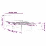 vidaXL Rám postele s čelnou doskou Biela 137 x 190 cm Kompozitné drevo – Obrázok 10