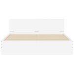 vidaXL Rám postele s čelnou doskou Biela 152 x 203 cm Kompozitné drevo – Obrázok 5