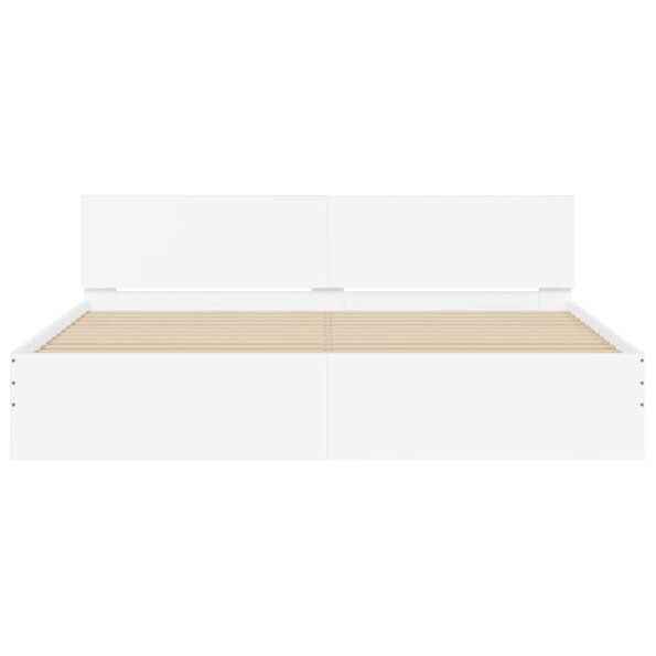 vidaXL Rám postele 2 pcs Biela 193 x 203 cm Kompozitné drevo – Obrázok 5