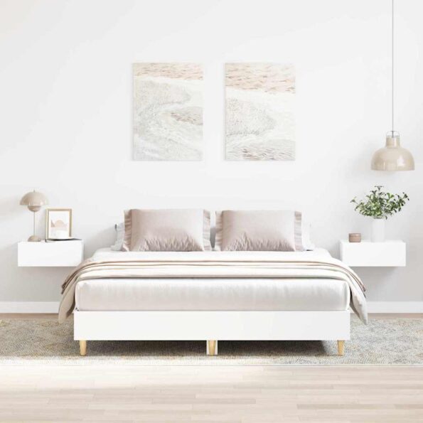 vidaXL Rám postele 2 pcs Biela 152 x 203 cm Kompozitné drevo – Obrázok 4