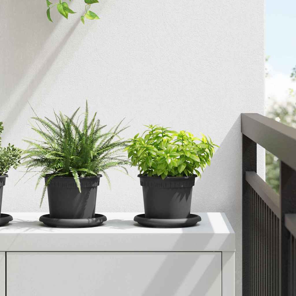 3403258_1.jpg vidaXL Kvetináče 6 pcs Čierna Ø 12,5 x 10 cm Plast – Obrázok 1