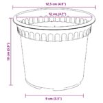vidaXL Kvetináče 6 pcs Čierna Ø 12,5 x 10 cm Plast – Obrázok 11