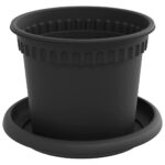 vidaXL Kvetináče 6 pcs Čierna Ø 12,5 x 10 cm Plast – Obrázok 5