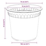 vidaXL Kvetináče 6 pcs Čierna Ø 15 x 12 cm Plast – Obrázok 11