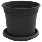 vidaXL Kvetináče 6 pcs Čierna Ø 15 x 12 cm Plast – Obrázok 5