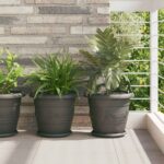 vidaXL Kvetináče 6 pcs Čierna Ø 30 x 25 cm Plast