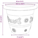 vidaXL Kvetináče 6 pcs Čierna Ø 30 x 25 cm Plast – Obrázok 11