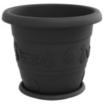 vidaXL Kvetináče 6 pcs Čierna Ø 34 x 28 cm Plast – Obrázok 5