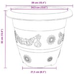 vidaXL Kvetináče 24 pcs Tehlovo červená Ø 39 x 32 cm Plast – Obrázok 11