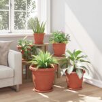 vidaXL Kvetináče 24 pcs Tehlovo červená Ø 39 x 32 cm Plast – Obrázok 4