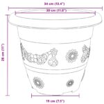 vidaXL Kvetináče 24 pcs Čierna Ø 34 x 28 cm Plast – Obrázok 11