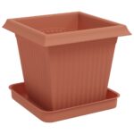 vidaXL Kvetináče 6 pcs Tehlovo červená 16 x 16 x 14 cm Plast – Obrázok 5