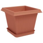 vidaXL Kvetináče 6 pcs Tehlovo červená 20 x 20 x 16 cm Plast – Obrázok 5