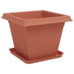 vidaXL Kvetináče 6 pcs Tehlovo červená 38 x 38 x 30 cm Plast – Obrázok 5