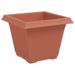 vidaXL Kvetináče 6 pcs Tehlovo červená 38 x 38 x 30 cm Plast – Obrázok 6