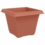 vidaXL Kvetináče 6 pcs Tehlovo červená 43 x 43 x 33,5 cm Plast – Obrázok 6