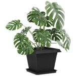 vidaXL Kvetináče 6 pcs Čierna 43 x 43 x 33,5 cm Plast – Obrázok 3