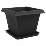 vidaXL Kvetináče 6 pcs Čierna 43 x 43 x 33,5 cm Plast – Obrázok 5