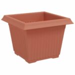vidaXL Kvetináče 24 pcs Tehlovo červená 23 x 23 x 17,5 cm Plast – Obrázok 6
