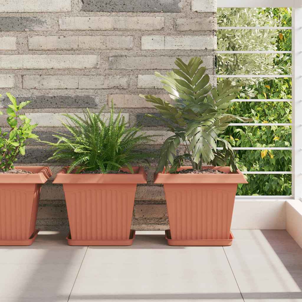 3403307_1.jpg vidaXL Kvetináče 24 pcs Tehlovo červená 28,5 x 28,5 x 22 cm Plast – Obrázok 1