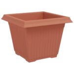 vidaXL Kvetináče 24 pcs Tehlovo červená 28,5 x 28,5 x 22 cm Plast – Obrázok 6
