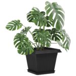 vidaXL Kvetináče 24 pcs Čierna 28,5 x 28,5 x 22 cm Plast – Obrázok 3