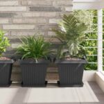 vidaXL Kvetináče 24 pcs Čierna 33 x 33 x 26 cm Plast