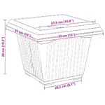vidaXL Kvetináče 24 pcs Čierna 33 x 33 x 26 cm Plast – Obrázok 11