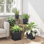 vidaXL Kvetináče 24 pcs Čierna 33 x 33 x 26 cm Plast – Obrázok 4