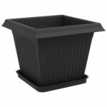 vidaXL Kvetináče 24 pcs Čierna 33 x 33 x 26 cm Plast – Obrázok 5