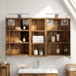 vidaXL Set kabinetov do kúpeľne s poličkou 3 pcs 80 x 10,5 x 50 cm – Obrázok 4