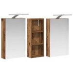 vidaXL Set kabinetov do kúpeľne s poličkou 3 pcs 80 x 10,5 x 50 cm – Obrázok 5