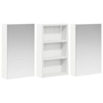 vidaXL Set kabinetov do kúpeľne s poličkou 3 pcs 90 x 10,5 x 50 cm – Obrázok 5