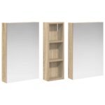 vidaXL Set kabinetov do kúpeľne s poličkou 3 pcs 100 x 10,5 x 60,5 cm – Obrázok 5