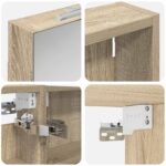 vidaXL Set kabinetov do kúpeľne s poličkou 3 pcs 100 x 10,5 x 60,5 cm – Obrázok 10